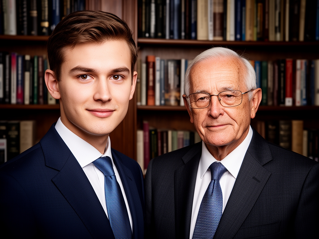 Пожилой профессор-мужчина с очками в кабинете с книгами по праву и медиа, серьёзный и вдумчивый вид